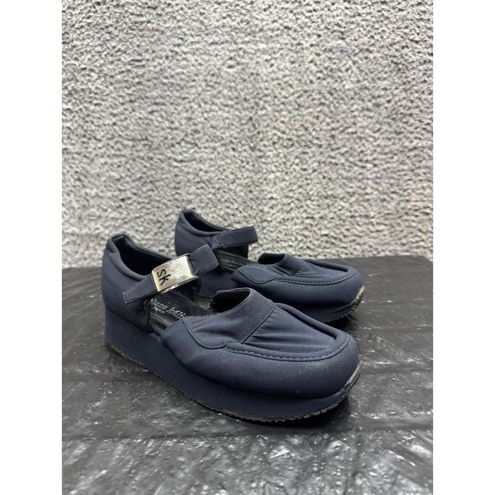 Stephane Kelian Paris Chunky Platform Mary Jane Shoes Navy Womens Size 8.5 US - Picture 1 of 12